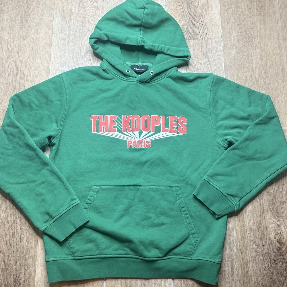 The Kooples Paris Organic Cotton Pullover Hoodie Green Men's M Hooded